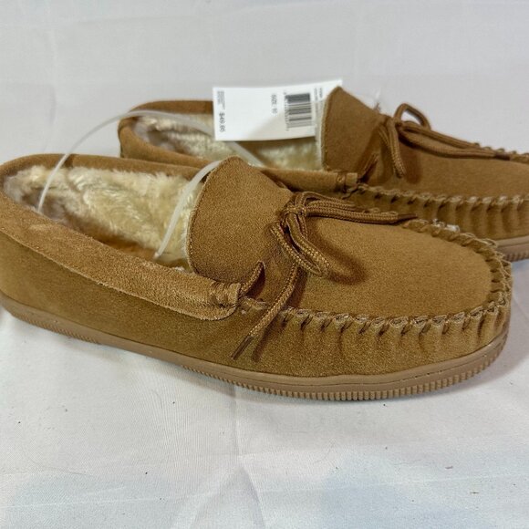 NEW MINNETONKA sheepskin lined hard sole slippers INDOOR?OUTDOOR size 10 - Picture 1 of 5